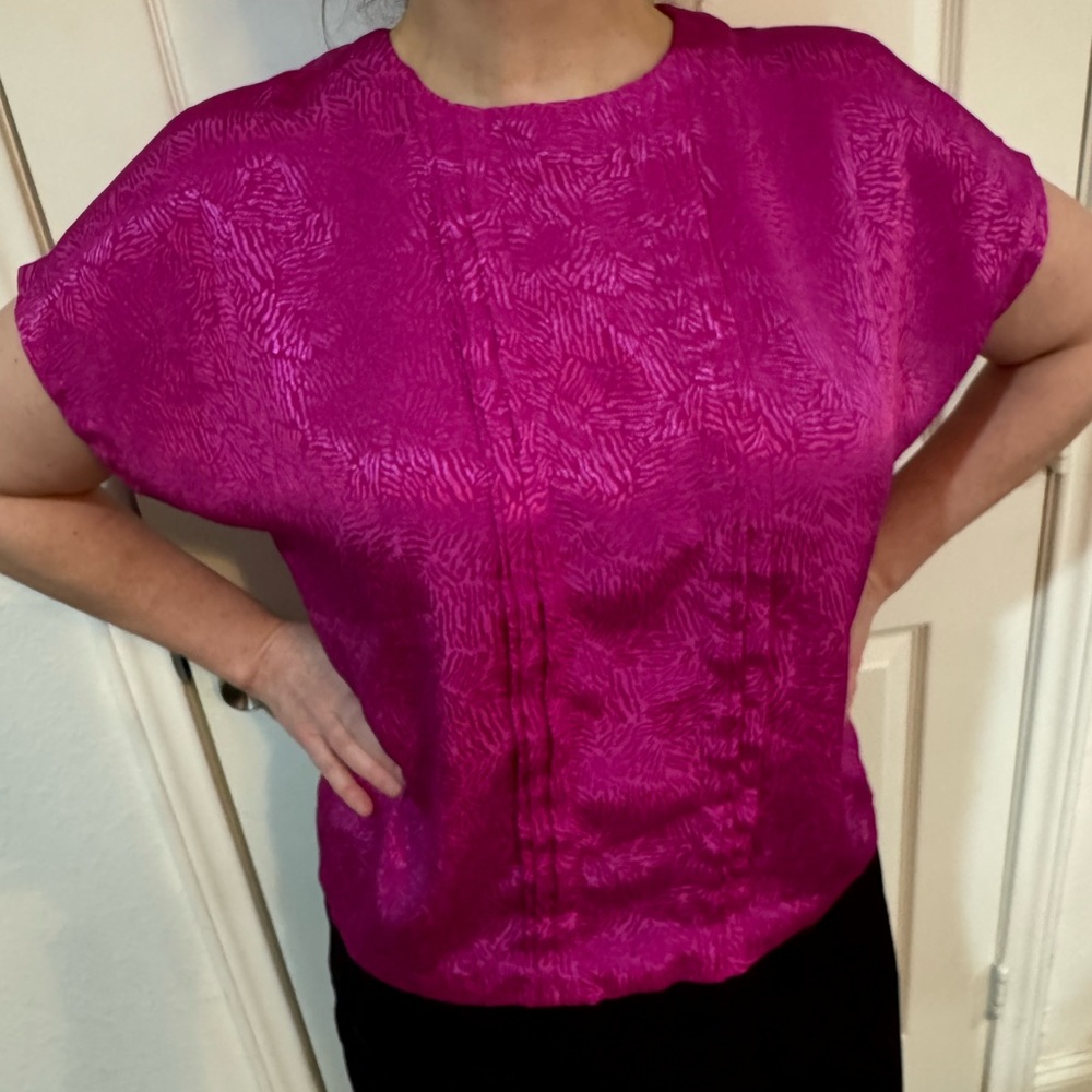 Beautiful Pink Vintage Handmade 1980s Blouse